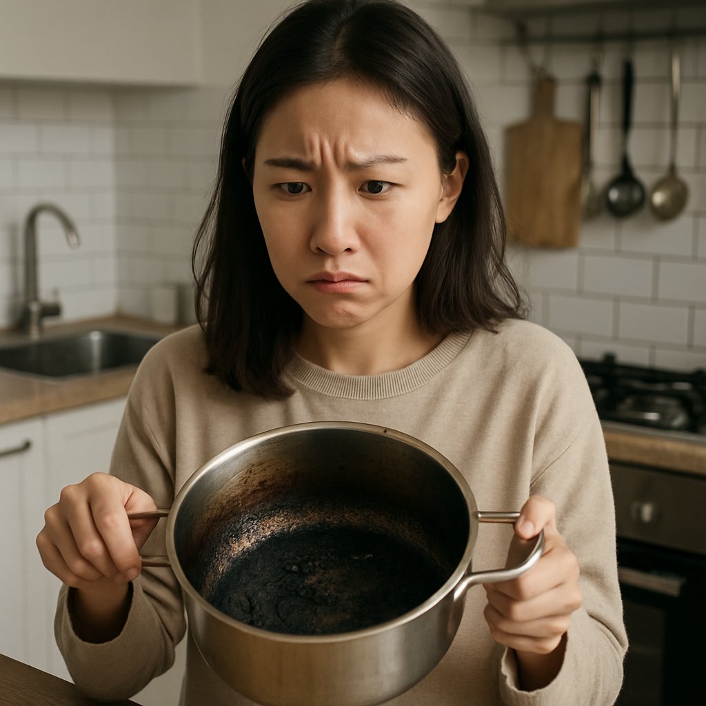 처음 냄비 태웠을 때, 저도 정말 멘붕이었어요 | 탄냄비 세척법