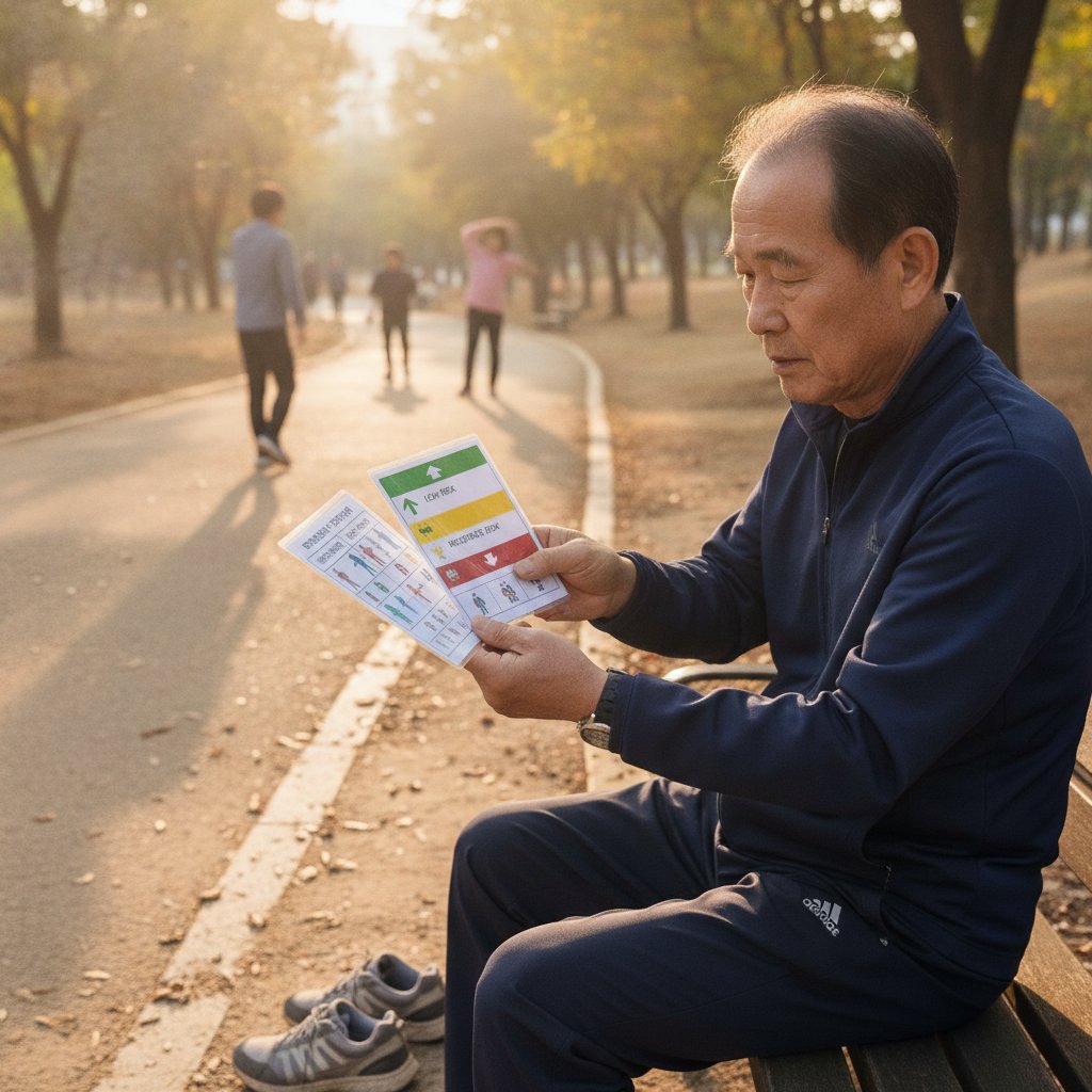 자가진단 결과 비교 및 위험도 기준 표 | 근감소증 자가진단