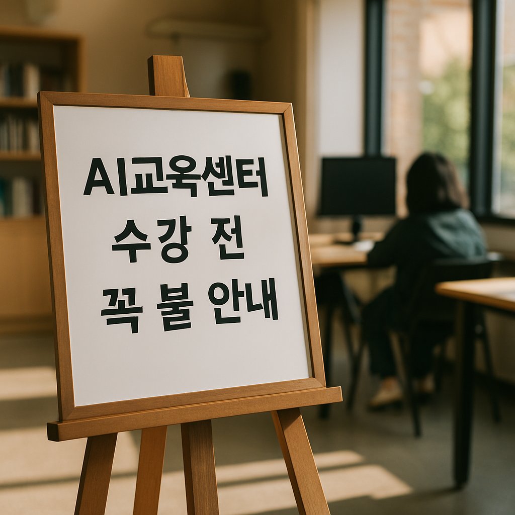 AI교육센터 수강 전 꼭 볼 안내 | AI교육센터 수강생모집